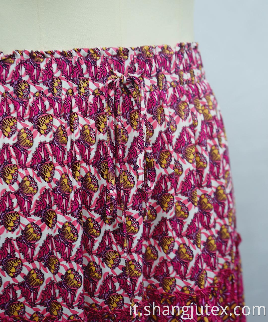 color red print of women's skirt